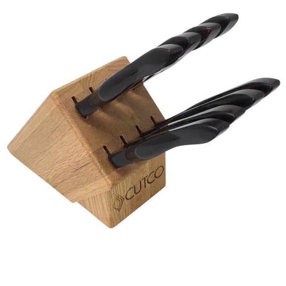 Vintage Cutco 8 Pc Steak Knife Set w/Block 1759 Knives Classic Serrated USA - Picture 2 of 11